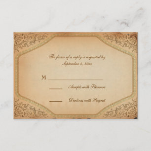 Défilement de parchemin vintage RSVP