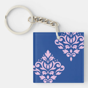 Défiler Damas Art I rose sur bleu
