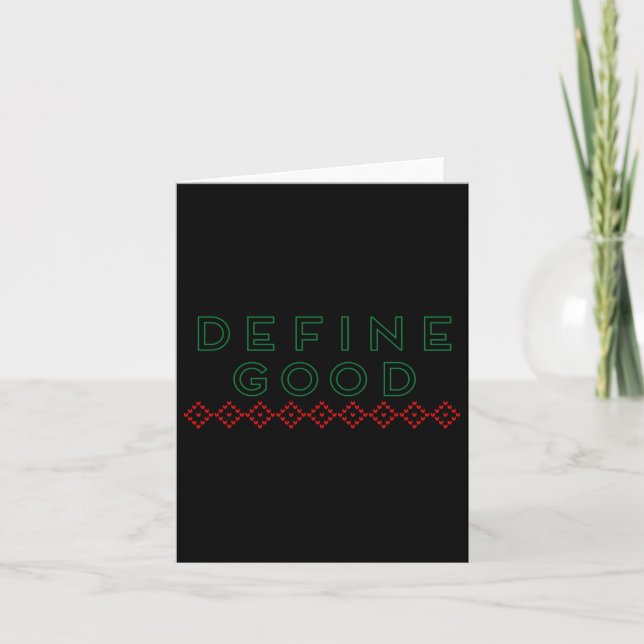 Define Good Santa List Funny Pun  Card (Front)