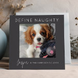 Define Naughty | 5 Photo Collage | Christmas Holiday Card<br><div class="desc">Send holiday cheer this year with a personalized Grey Christmas card! Our design features a large image inscribed with your name, family name, and the year, plus a vibrant photo collage of four additional photos on the back. Ready to define naughty? Send out this festive card and let the fun...</div>