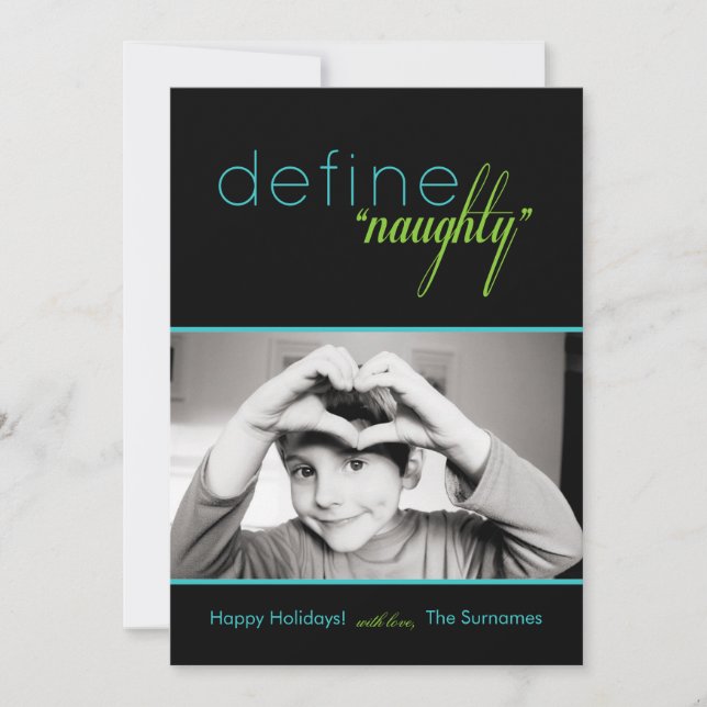 Define Naughty Pop Holiday Card (Front)
