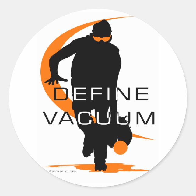 Define vacuum Orange Fielder Softball Classic Round Sticker (Front)