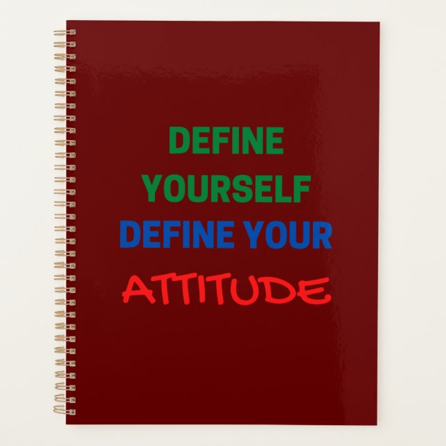 Define Yourself Define You Attitude Planner (Front)