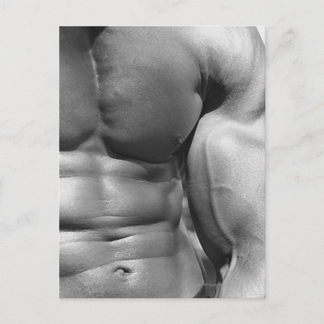 Defined abdomen and bicep postcard (Front)
