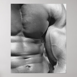 Defined abdomen and bicep poster