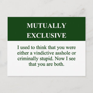 Defining the Meaning of Mutually Exclusive (2) Postcard