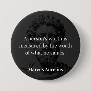 Defining Worth: Marcus Aurelius on Values 3 Inch Round Button