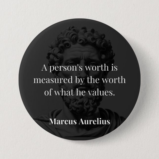 Defining Worth: Marcus Aurelius on Values 3 Inch Round Button (Front)