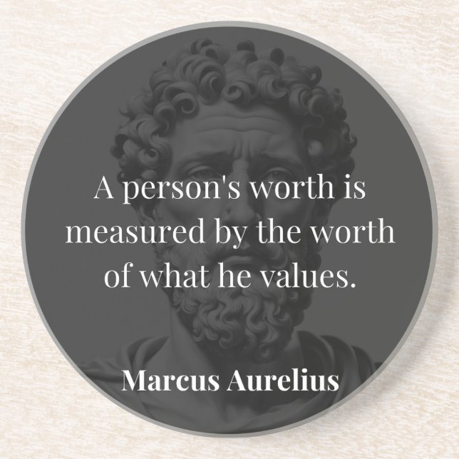Defining Worth: Marcus Aurelius on Values Coaster (Front)