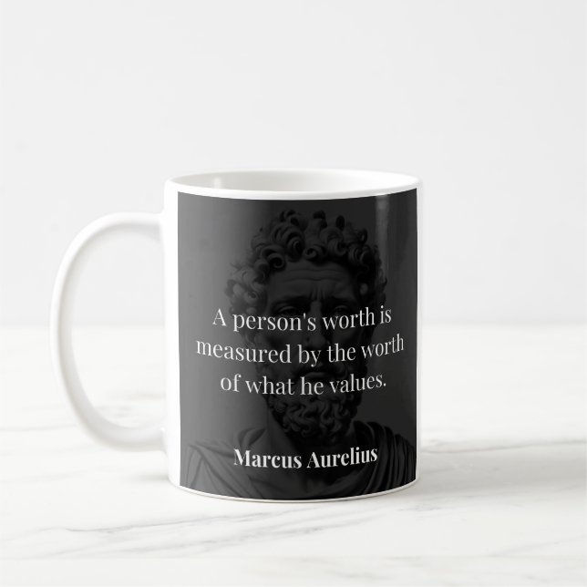 Defining Worth: Marcus Aurelius on Values Coffee Mug (Left)