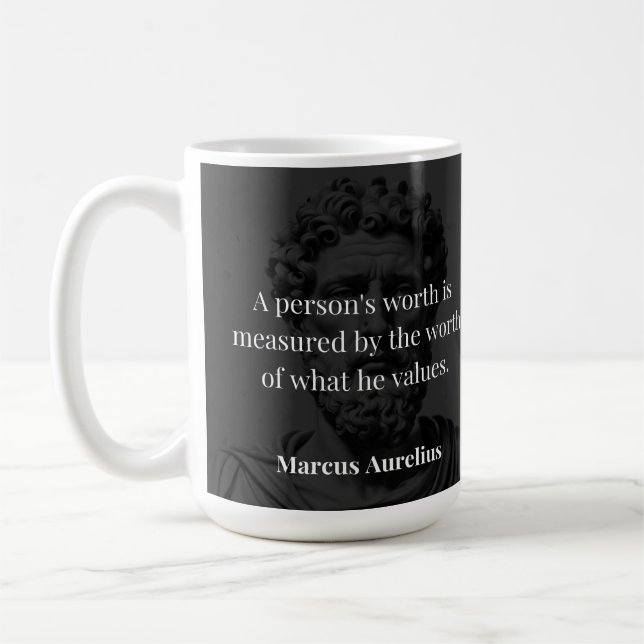 Defining Worth: Marcus Aurelius on Values Coffee Mug (Left)