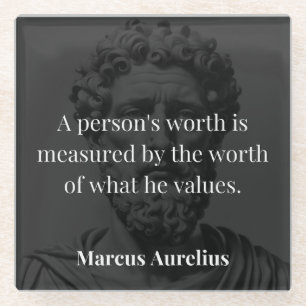 Defining Worth: Marcus Aurelius on Values Glass Coaster