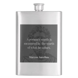 Defining Worth: Marcus Aurelius on Values Hip Flask
