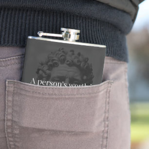 Defining Worth: Marcus Aurelius on Values Hip Flask