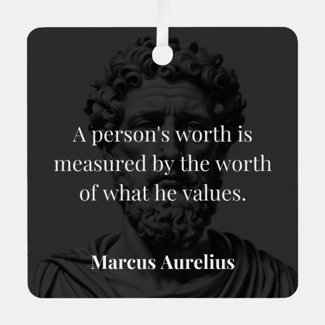 Defining Worth: Marcus Aurelius on Values Metal Ornament (Front)
