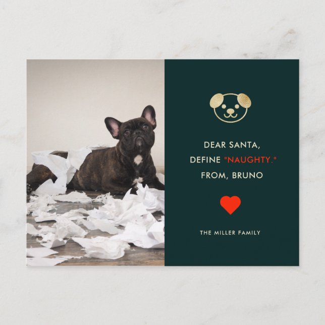 Définir Naughty | Votre carte de vacances pour chi (Devant)