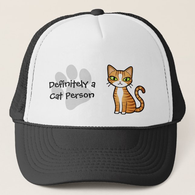 Definitely a Cat Person (design your own cat) Trucker Hat (Front)