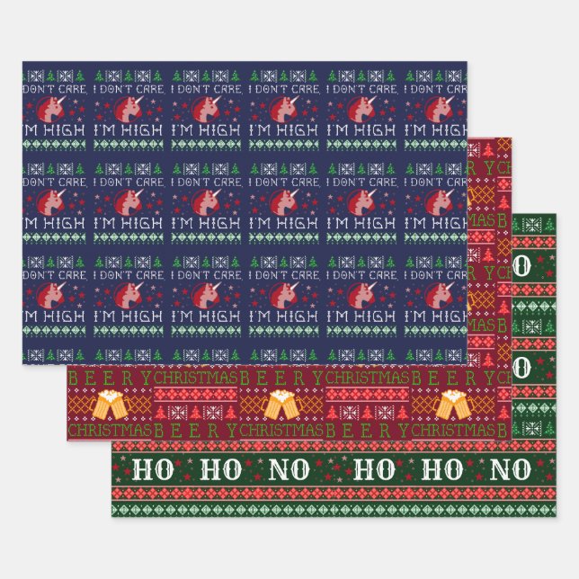 Definitely Naughty Funny Christmas Wrapping Paper Sheet (Set)
