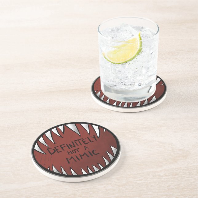 Definitely NOT a Mimic D&D Gaming Gifts Coaster (Side)