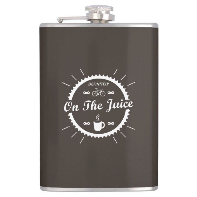 Definitely On The Juice Cycling Hip Flask (Front)