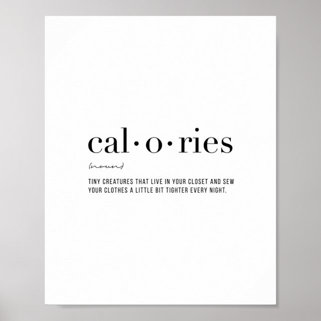 Definition Calories Poster (Front)