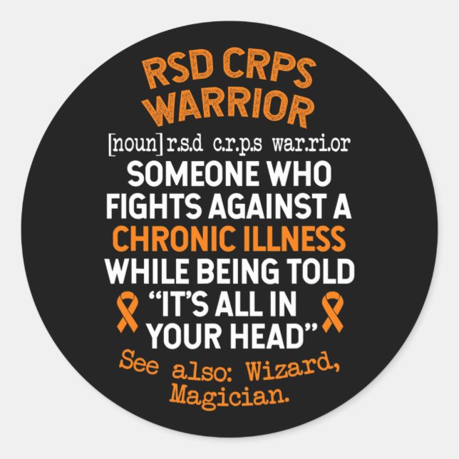 Definition CRPS Warrior Classic Round Sticker (Front)