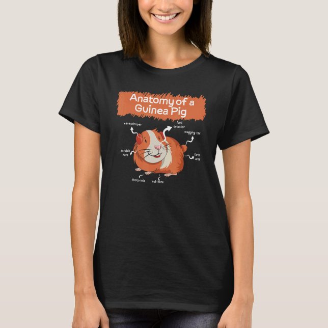 Definition Cute Pet Animal Anatomy Of Pig Guinea H T-Shirt (Front)