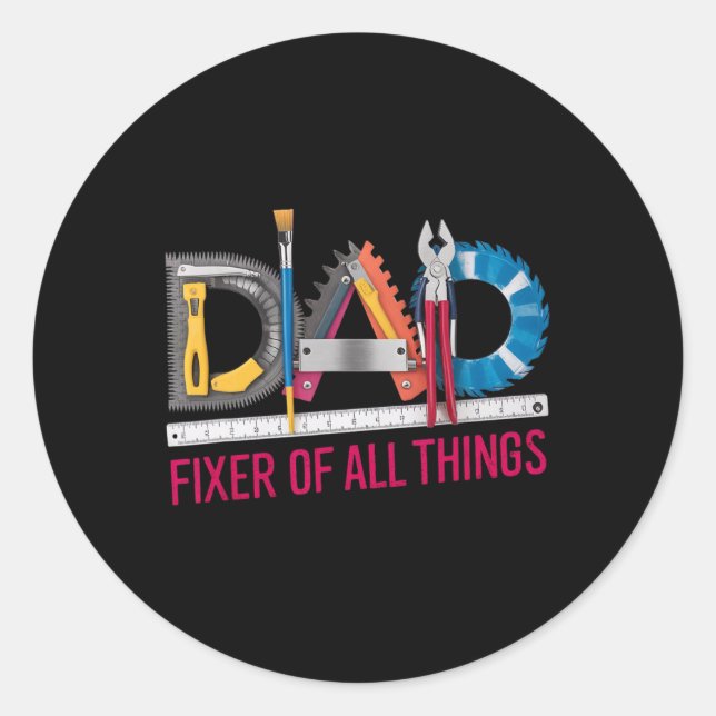 Definition Dad Fixer Of All Things  Classic Round Sticker (Front)