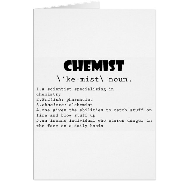 Définition de chimiste (Devant)