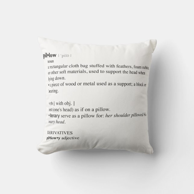 Définition de dictionnaire de coussin (Recto)