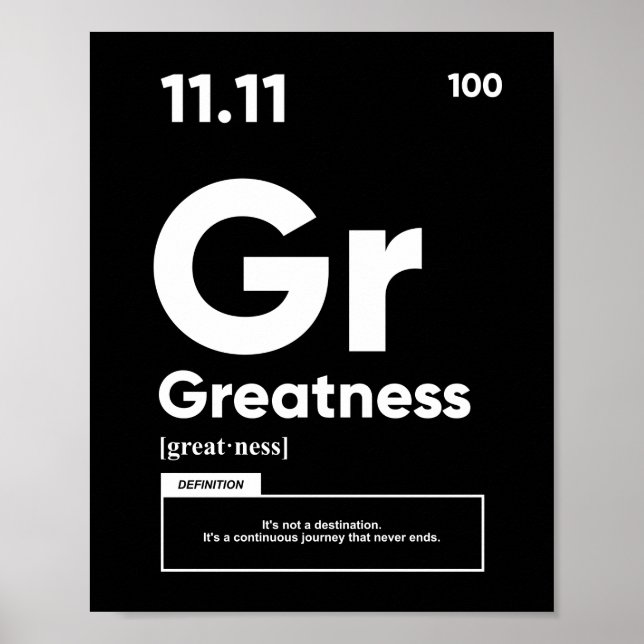 Définition de grandeur | Affiche motivationnelle (Devant)