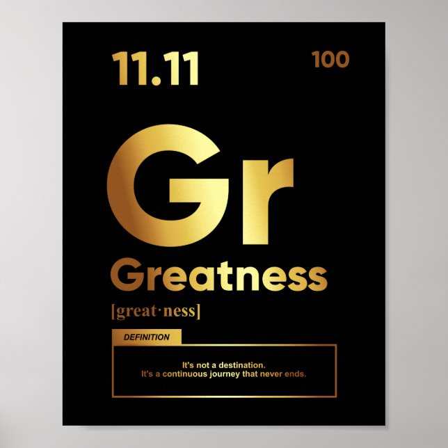 Définition de grandeur | Affiche motivationnelle (Devant)