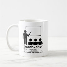 "Définition de l'enseignant" Mug de café inspiré