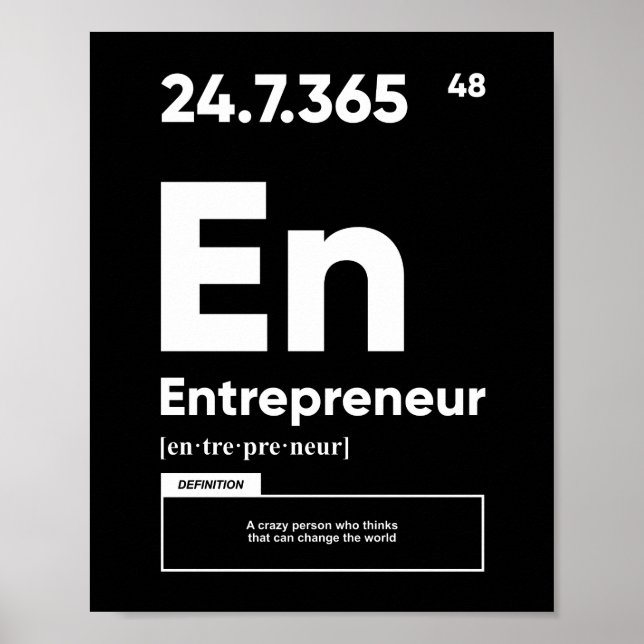 Définition de l'entrepreneur | Affiche motivationn (Devant)