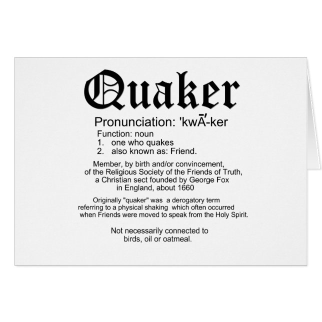Définition de quaker (Devant horizontal)