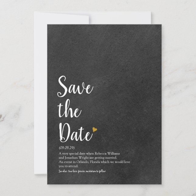 Définition de Save the Date de Script Cœur d'Or (Devant)