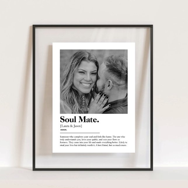 Définition du dictionnaire de l'âme avec photo per (Soul Mate Dictionary Definition with Custom Photo Acrylic Sign)