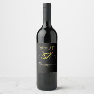 Definition Funny Cycling Addict Gift for Cyclist Wine Label