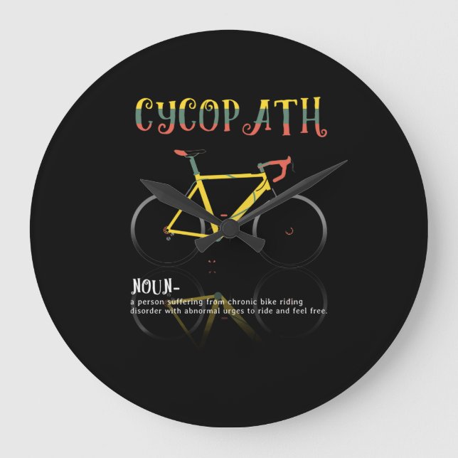 Definition Funny Cycling Addict Gift for Large Clock (Front)