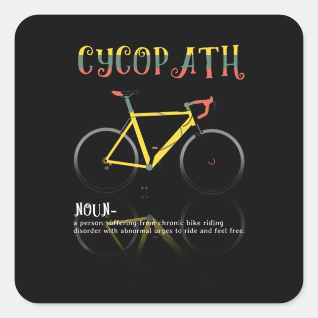 Definition Funny Cycling Addict Gift for Square Sticker (Front)
