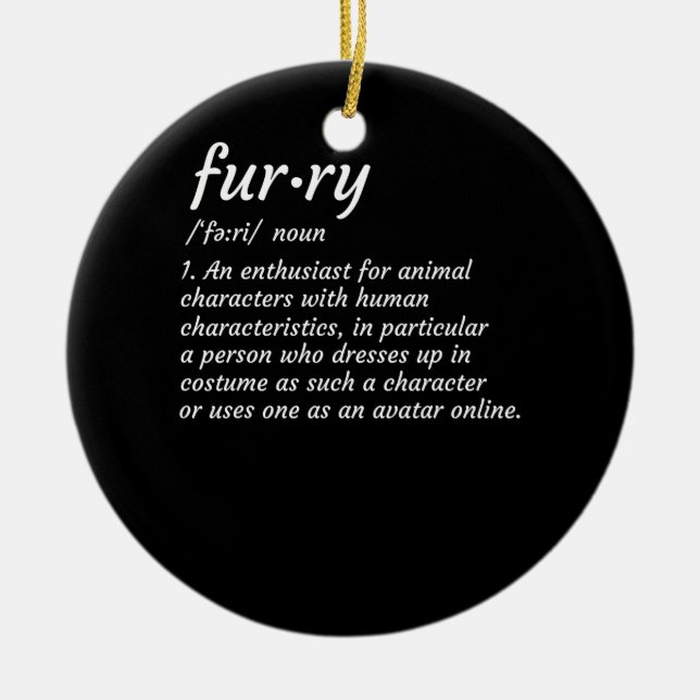Definition Furry Fandom Furries Design Cosplay Ceramic Ornament (Front)