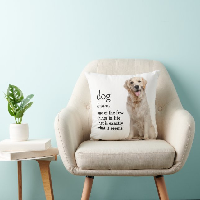 Definition Of a DOG  Throw Pillow (Chair)