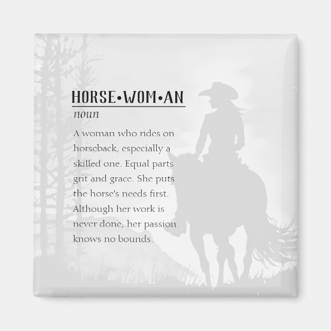 Definition of a Horsewoman Magnet (Front)