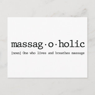 Definition of a massag-a-holic postcard