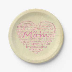 Definition Of A Mother-Heart Outline by STaylor Paper Plate