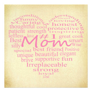 Definition Of A Mother-Heart Outline by STaylor Photo Print