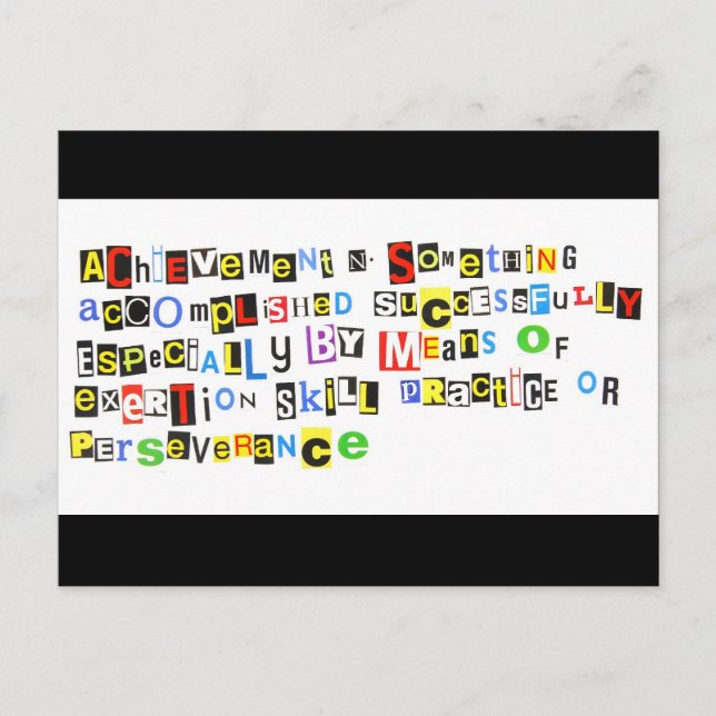Definition of Achievement Postcard (Front)
