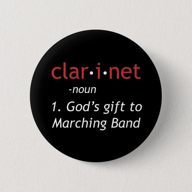 Definition of Clarinet 2 Inch Round Button (Front)