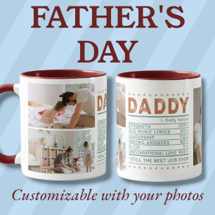Definition of Dad dark red custom photo Mug