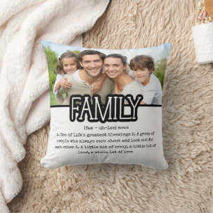 Definition of Family Photo Throw Pillow